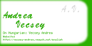 andrea vecsey business card